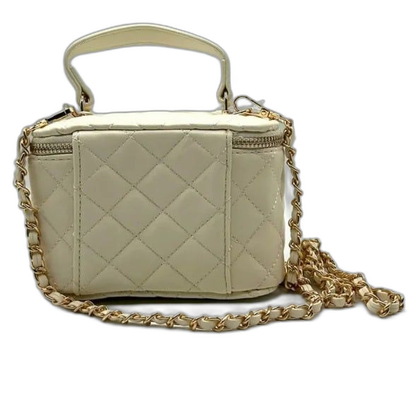 Valentino Orlandi Top Handle Quilted Leather Vanity Box Crossbody Bag NEW - Picture 3 of 8